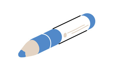 Big thick chunky pencil, drawing tool. Art supply, oversized large accessory, artistic instrument, creative stationery item for craft and design. Flat vector illustration isolated on white background