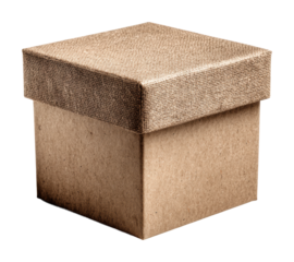 Gift packaging ideas home decorative box rustic style isolated on transparent background