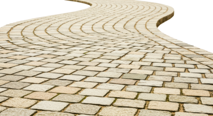 Stone paved pathway isolated on transparent background