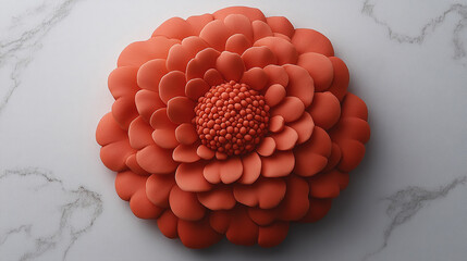 An artistic orange flower with a textured center