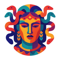 PNG Colorful abstract Medusa illustration