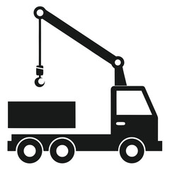 Construction Crane Truck Vector Icon