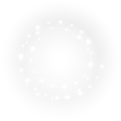 Charming golden light garland PNG overlay, perfect for creating warm holiday photo accents. Transparent background.