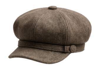 Wool blend newsboy cap featuring a short brim and button accent.