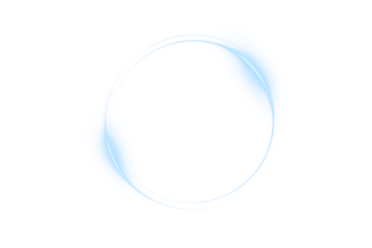 Glowing blue light swirl PNG on transparent background.
