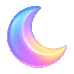 Obraz premium PNG Colorful crescent moon illustration