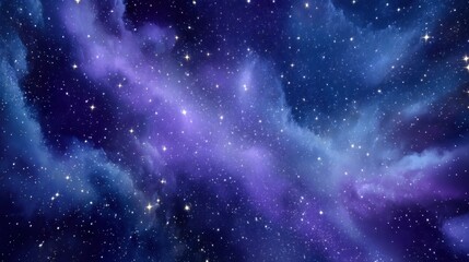 Naklejka premium Cosmic night sky with stars and nebulae