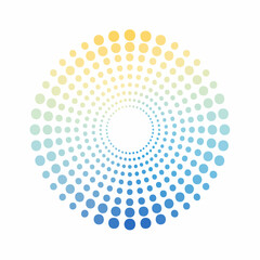 Abstract circular pattern design with gradient dots creates a mesmerizing effect