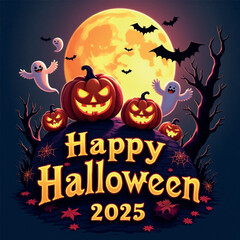 Happy Halloween 2025 Greeting Design