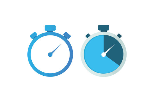 Two blue stopwatch icons representing time and speed