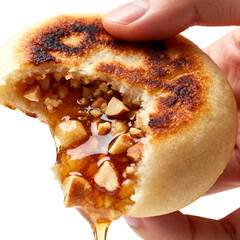 바삭한겉과달콤한속이흐르는한국전통호떡클로즈업