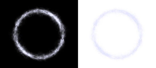 Fototapeta premium Elegant circular smoke PNG overlay with transparent mist and grey vapor textures for artistic photo use
