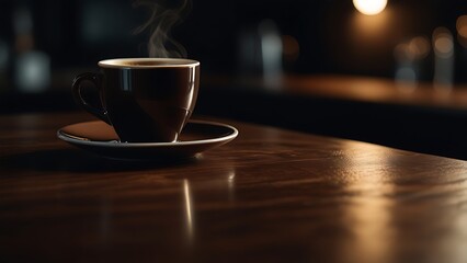 Obraz premium Minimalist composition showcasing warm brown coffee tones and light reflection