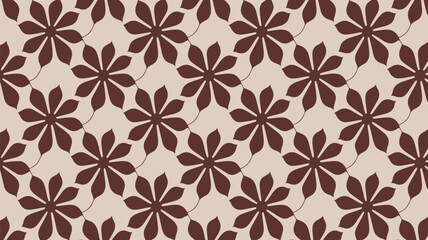 Elegant floral pattern in chocolate brown and beige for sophisticated backgrounds, textiles, and designs that add a touch of vintage charm