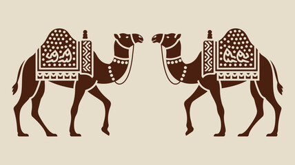 Elegant camel silhouette design perfect for travel posters or cultural events, showcasing Middle Eastern heritage in a modern and stylish way
