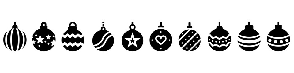 Christmas ball icon vector set. christmas toy illustration sign collection. new Year symbol. Christmas web icons.