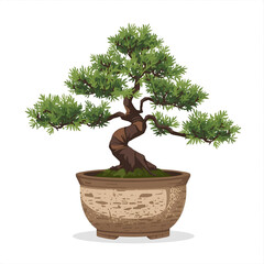 Artistic bonsai tree in a decorative pot, symbolizing patience and nature's beauty