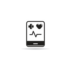 medical app in smartphone icon vector illustration
