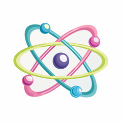 Vibrant Atom Illustration: Symbol of Science, Technology, and Innovation