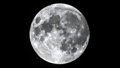 Obraz premium Full Moon illuminated in the night sky with visible craters and surface details creating a celestial wonder