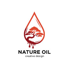 Natural oil drop logo icon design vector template	