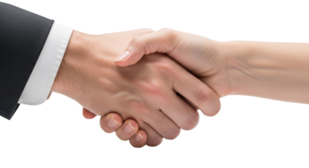 Handshake between two people transparent background cutout png