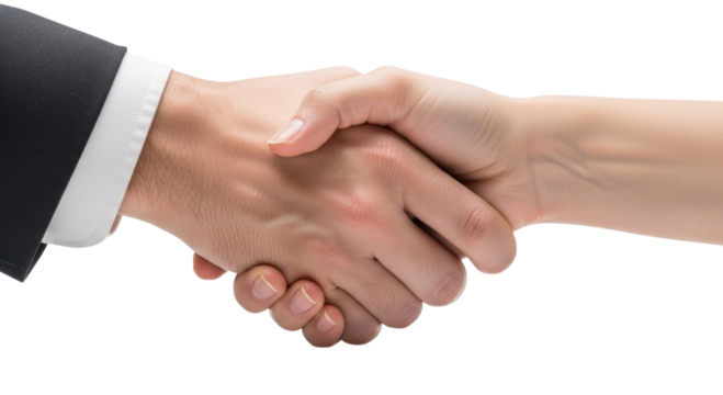 Handshake between two people transparent background cutout png