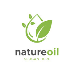 Natural oil drop logo icon design vector template	