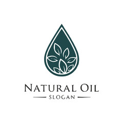 Natural oil drop logo icon design vector template	