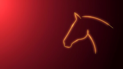 Neon horse head banner for Chinese New Year celebrations