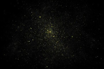 Obraz premium Glimmering yellow cluster on dark