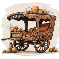 historical transport, detailed carving, old-fashioned 