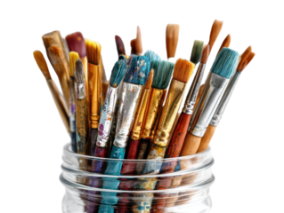 Art Brushes Still Life Painter Creative Tools Drawing Painting Equipment Colorful Craft Instruments Studio Equipment Transparent