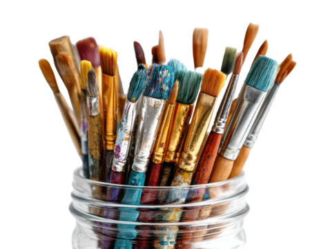 Art Brushes Still Life Painter Creative Tools Drawing Painting Equipment Colorful Craft Instruments Studio Equipment Transparent