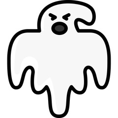 ghost icon illustration design with filled outline