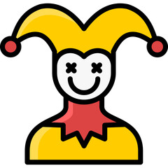 jester icon illustration design with filled outline