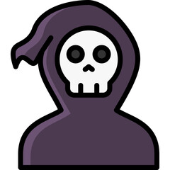 reaper icon illustration design with filled outline