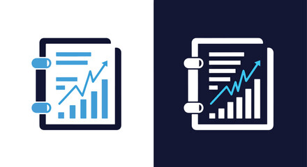 Business analytics report icons for data visualization and financial performance tracking -  Glyph solid icon - Editable modern style icon.