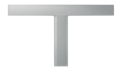 Plastic T-square with a flat edge for marking large drywall sheets during installation.