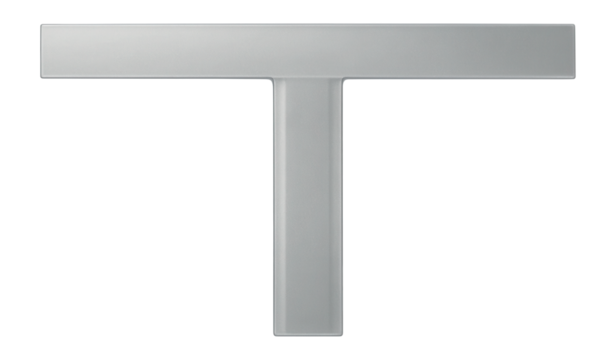 Plastic T-square with a flat edge for marking large drywall sheets during installation.