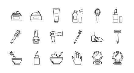 Collection of beauty and care products