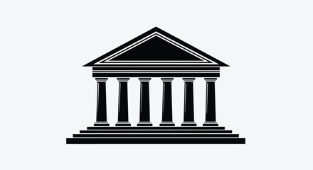 Obraz premium Illustration of a courthouse with columns