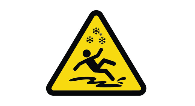 Caution slippery surface due to ice and snow