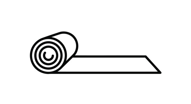 Illustration of rolled yoga mat