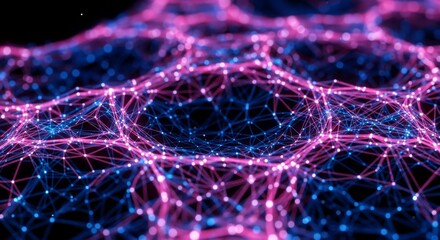 Dynamic Interconnected Network Representing Data Flow and Digital Innovation with Luminous Elements