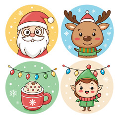 santa claus and reindeer