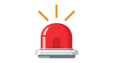 Red emergency light with yellow rays illustration