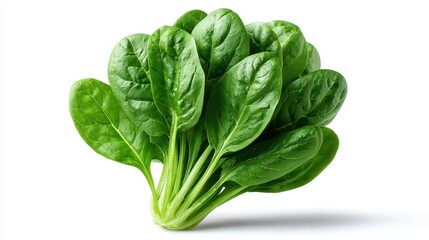 Fresh, vibrant spinach leaves arranged neatly, showcasing their rich green color and healthy appearance, perfect for salads or cooking.