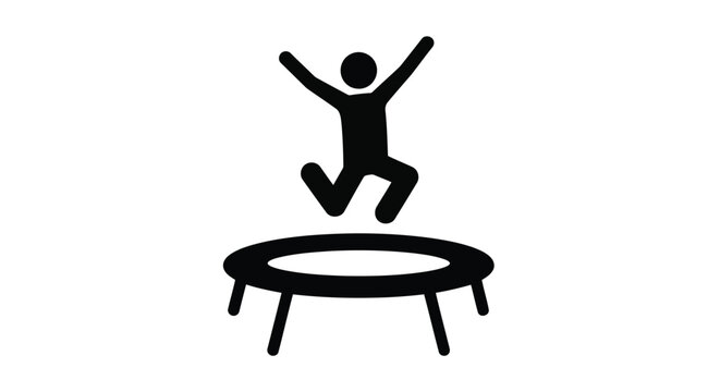 Black and white trampoline icon