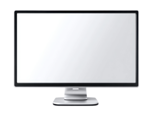 Professional Desktop Monitor Mockup with Silver Finish on Transparent Layer for Product Presentation, UI/UX Showcases, and Responsive Web Design Integration